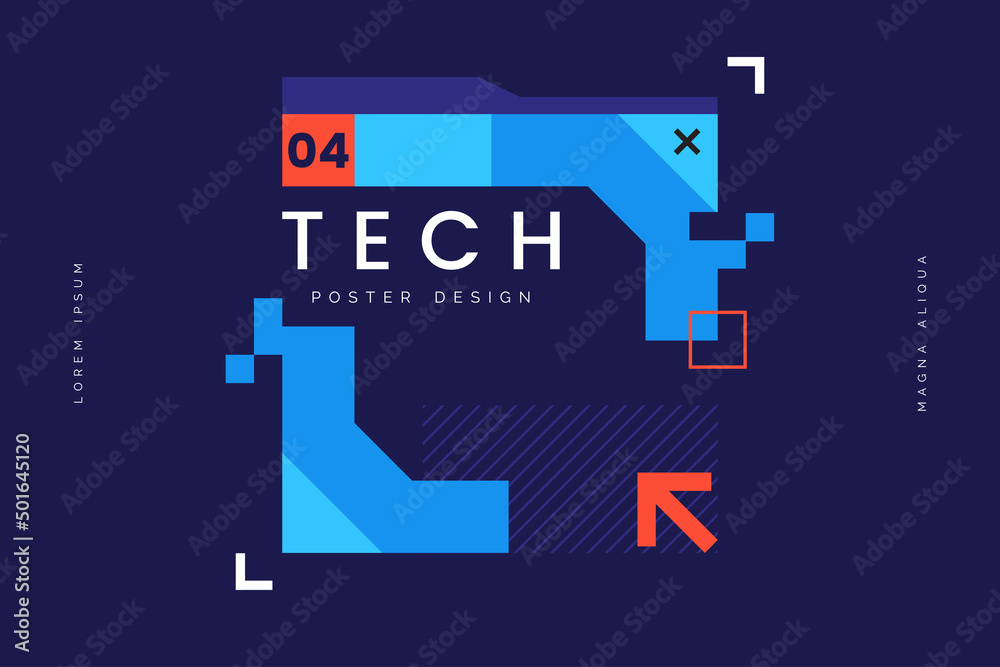 Aufkleber modern technology banner in cyberpunk style. abstract sci-fi frame design with place for text. futur