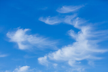 Naklejka na ściany i meble Dense white cloud in the blue sky