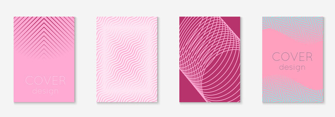 Set brochure as minimalist trendy cover. Line geometric element.