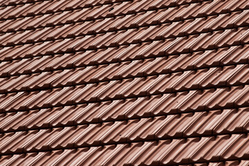 new red tiles roof and blue sky