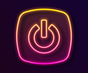 Glowing neon line Smart home icon isolated on black background. Remote control. Vector