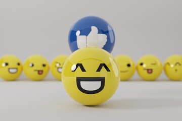 Using emoticons to express emotions. Social media concept, using emoticons among internet users....