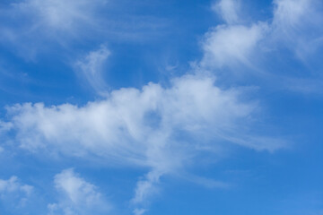 Dense white cloud in the blue sky