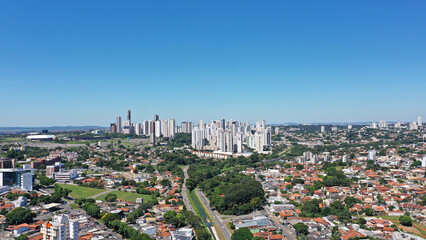 Fototapeta premium Panoramic view of Goiania, Goias, Brazil in April 2022. 
