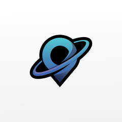 planet pin logo design