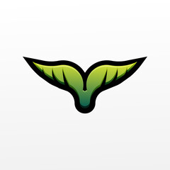 green whale tail leaf illustration