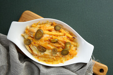 Cheese fries with Jalapeños 