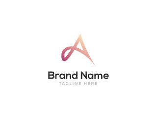 Gradient Modern superb A Letter mark Logo with brand initials