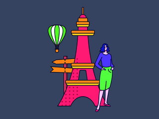 Traveling and relaxing vector creative concept illustration
