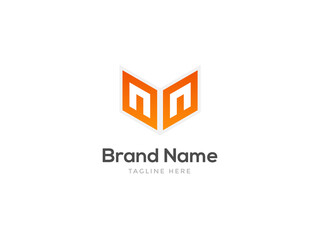 Modern Abstract Book Shape with gradient N letter marks and bookstore logo