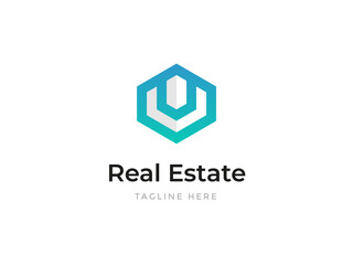 Real estate business company creative logo and building icon
