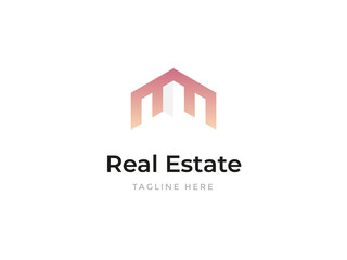 Modern Real estate  grid  logo and building icon design