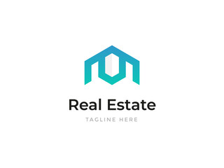 Modern Real estate business company creative logo with grid 