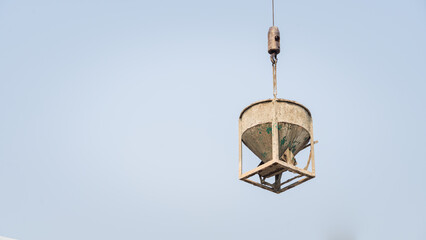 crane hook on blue sky background