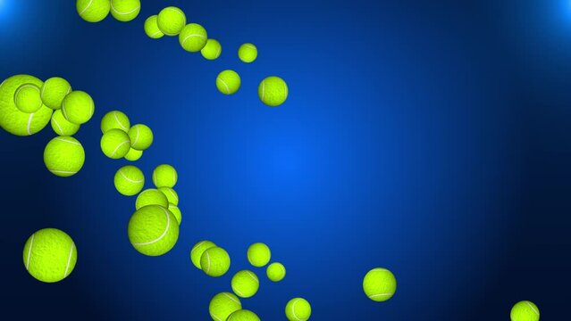 4K 3D Spinning and tracking Tennis ball. Ball games and sport. tennis balls Background Animation. Professional sport Modern Tennis Arena. sport recreation, healthy outdoor leisure. Tennis court.