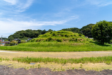 Fototapeta na wymiar ancient tomb is in local town of Fukuoka prefecture, Japan.