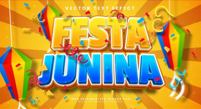 Festa Junina editable text effect, suitable to celebrate the festa junina events.