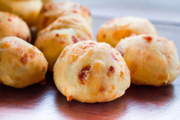 Brazilian snack, traditional cheese bread: Selective focus