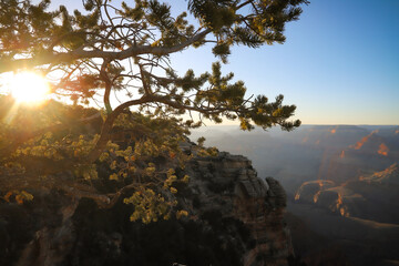 sunset over the canyon
