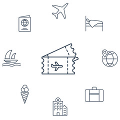 travel icons set . travel pack symbol vector elements for infographic web