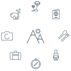 travel icons set . travel pack symbol vector elements for infographic web