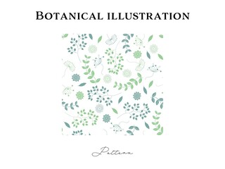 ボタニカル柄のシームレスパターン（植物）