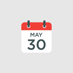 calendar - May 30 icon illustration isolated vector sign symbol