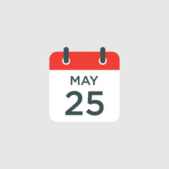 calendar - May 25 icon illustration isolated vector sign symbol