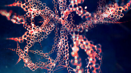  3D rendering. abstract glowing fantastic colorful bubbles on black background. Fractal art.