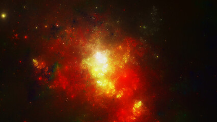 Fototapeta na wymiar explosion of fire in space