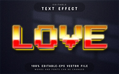 Love pixel 3d text effect editable