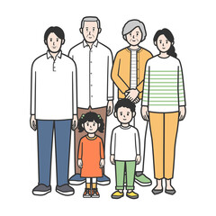 3世代家族 全身1 カラー