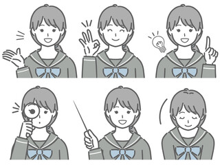 解説する女子学生