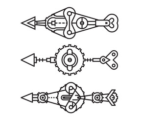 arrows vector line illustration steampunk style