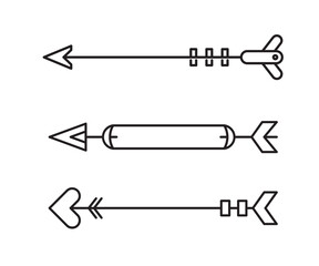 tribal arrows dividers vector line art