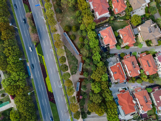 Aerial photography of Suzhou modern high-rise residential building landscape