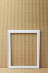 日本の畳を背景に額縁、背景にいかかですか