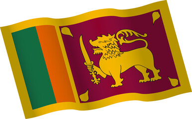 Waving Sri Lanka flag vector