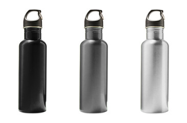 Set of bottles for water isolated on white