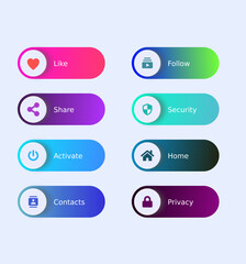 Buttons for web vector