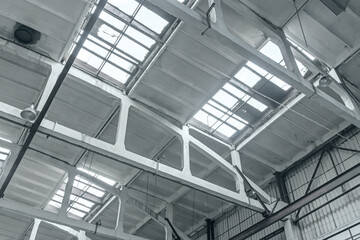 industrial ceiling structure with top lightning