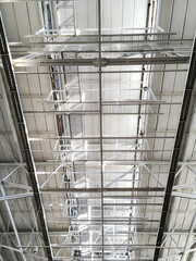 metal roof structure of modern industrial building