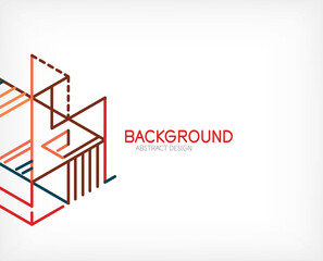 Abstract background. Color lines on white background. Linear abstract composition. Techno or business concept for wallpaper, banner, background, landing page