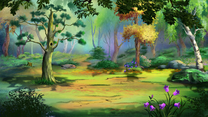 Pine tree on a Forest glade © multipedia