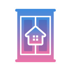 home cupboard gradient logo design modern template icon