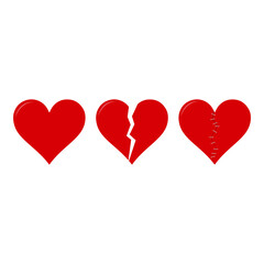 Fototapeta na wymiar Hearts icon vector shape