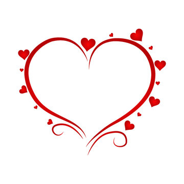 Decorative red valentine day vector heart