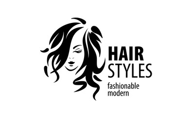 Vector illustration of a womans hairstyle on a white background