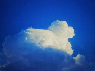white cloud and blue sky background