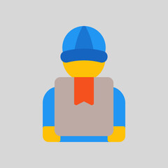 Courier icon in flat style, use for website mobile app presentation